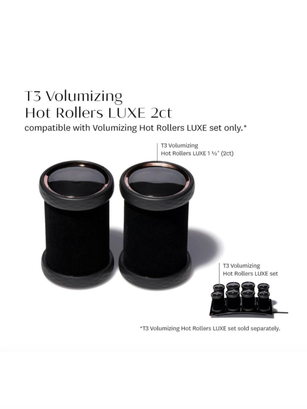 T3 - Volumizing Hot Rollers LUXE (2 Pack) | Hair Curlers and Volumizers